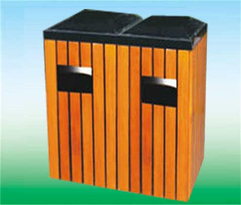 钢木垃圾桶LK-16646