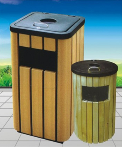 钢木垃圾桶Lk-22396