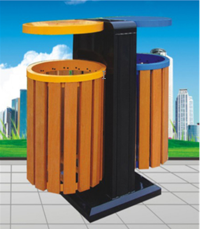 钢木垃圾桶LK-13518