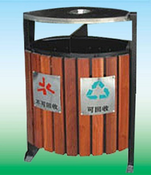 钢木垃圾桶LK-15466